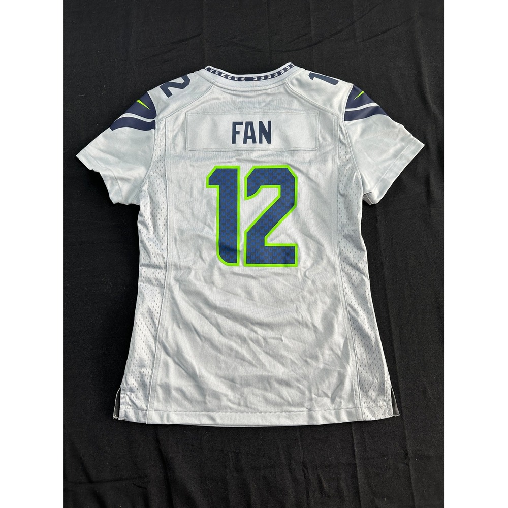 Nike Seattle Seahawks 12th Man Fan Jersey Womens Small Wolf Grey NFL On Field - Picture 2 of 6